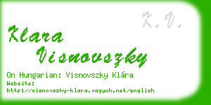 klara visnovszky business card